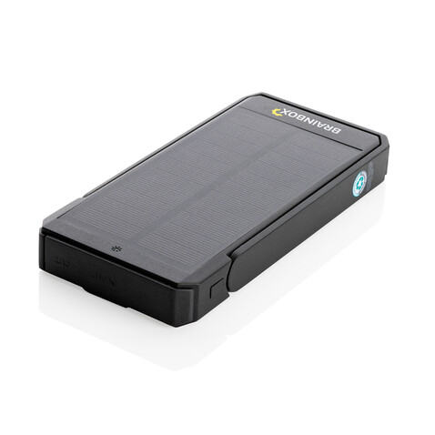 Skywave 10000mAh Solarpowerbank aus RCS recycelt. Kunststoff schwarz bedrucken, Art.-Nr. P322.341 Skywave 10000mAh Solarpowerbank aus RCS recycelt. Kunststoff schwarz bedrucken, Art.-Nr. P322.341
