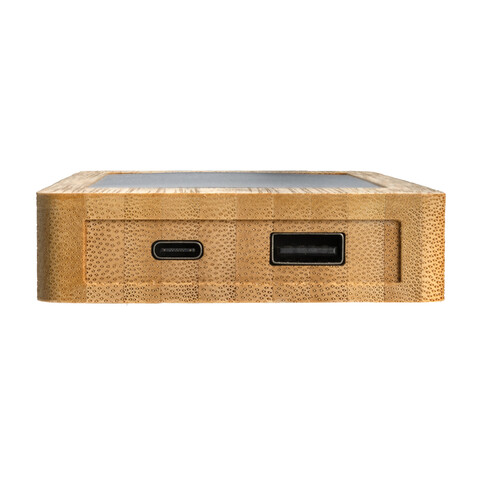 Sunwick 10.000mah Bambus Solar Powerbank braun bedrucken, Art.-Nr. P322.399 Sunwick 10.000mah Bambus Solar Powerbank braun bedrucken, Art.-Nr. P322.399