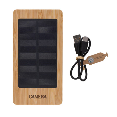 Sunwick 10.000mah Bambus Solar Powerbank braun bedrucken, Art.-Nr. P322.399 Sunwick 10.000mah Bambus Solar Powerbank braun bedrucken, Art.-Nr. P322.399