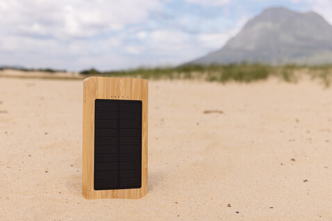 Sunwick 10.000mah Bambus Solar Powerbank braun bedrucken, Art.-Nr. P322.399 Sunwick 10.000mah Bambus Solar Powerbank braun bedrucken, Art.-Nr. P322.399