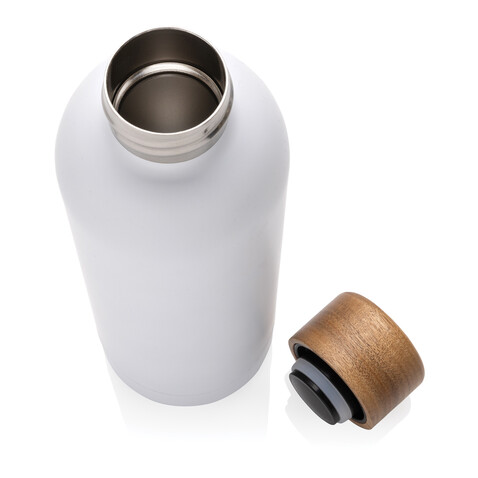 Wood Vakuumflasche aus RCS recyceltem Stainless-Steel weiß bedrucken, Art.-Nr. P435.533 Wood Vakuumflasche aus RCS recyceltem Stainless-Steel weiß bedrucken, Art.-Nr. P435.533