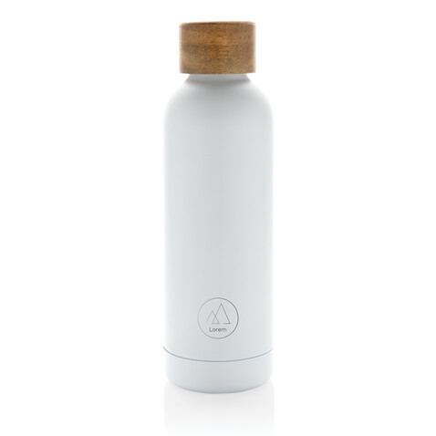 Wood Vakuumflasche aus RCS recyceltem Stainless-Steel weiß bedrucken, Art.-Nr. P435.533 Wood Vakuumflasche aus RCS recyceltem Stainless-Steel weiß bedrucken, Art.-Nr. P435.533