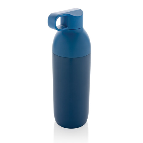 Flow Vakuumflasche aus RCS recyceltem Stainless-Steel blau bedrucken, Art.-Nr. P435.545