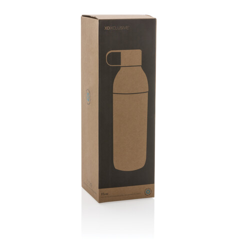Flow Vakuumflasche aus RCS recyceltem Stainless-Steel blau bedrucken, Art.-Nr. P435.545