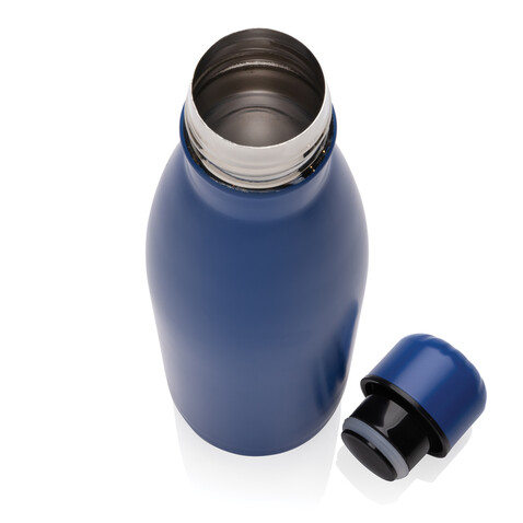 Eureka einwandige Wasserflasche aus RCS rec. Stainless-Steel blau bedrucken, Art.-Nr. P435.725 Eureka einwandige Wasserflasche aus RCS rec. Stainless-Steel blau bedrucken, Art.-Nr. P435.725