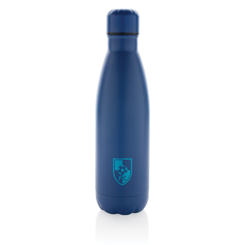 Eureka einwandige Wasserflasche aus RCS rec. Stainless-Steel blau bedrucken, Art.-Nr. P435.725 Eureka einwandige Wasserflasche aus RCS rec. Stainless-Steel blau bedrucken, Art.-Nr. P435.725