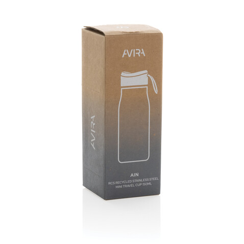Avira Ain 150ml Reiseflasche aus RCS rec. Stainless-Steel silber bedrucken, Art.-Nr. P438.052 Avira Ain 150ml Reiseflasche aus RCS rec. Stainless-Steel silber bedrucken, Art.-Nr. P438.052