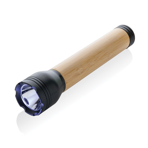 Lucid 5W Taschenlampe aus RCS recyceltem Kunststoff & Bambus schwarz, braun bedrucken, Art.-Nr. P513.791 Lucid 5W Taschenlampe aus RCS recyceltem Kunststoff & Bambus schwarz, braun bedrucken, Art.-Nr. P513.791