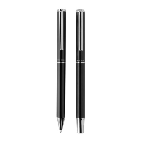 Swiss Peak Cedar Stifte-Set aus RCS recyceltem Aluminium schwarz bedrucken, Art.-Nr. P611.161 Swiss Peak Cedar Stifte-Set aus RCS recyceltem Aluminium schwarz bedrucken, Art.-Nr. P611.161