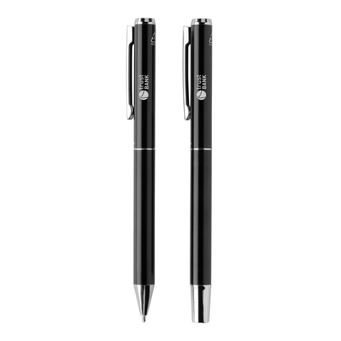 Swiss Peak Cedar Stifte-Set aus RCS recyceltem Aluminium schwarz bedrucken, Art.-Nr. P611.161 Swiss Peak Cedar Stifte-Set aus RCS recyceltem Aluminium schwarz bedrucken, Art.-Nr. P611.161