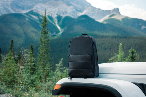 Impact AWARE™ RPET Basic 15,6" Laptop-Rucksack schwarz bedrucken, Art.-Nr. P762.011