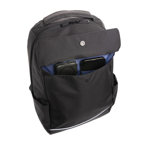 Swiss Peak Brooke AWARE™ 15,6" Laptop-Rucksack aus rPET schwarz bedrucken, Art.-Nr. P763.031 Swiss Peak Brooke AWARE™ 15,6" Laptop-Rucksack aus rPET schwarz bedrucken, Art.-Nr. P763.031
