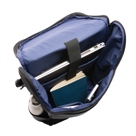 Swiss Peak Fern AWARE™ RPET 15,6" Rucksack mit Allover-Zip schwarz bedrucken, Art.-Nr. P763.041 Swiss Peak Fern AWARE™ RPET 15,6" Rucksack mit Allover-Zip schwarz bedrucken, Art.-Nr. P763.041