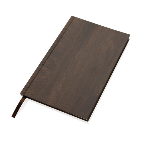Kavana A5 Notizbuch mit Holz-Print dunkelbraun bedrucken, Art.-Nr. P774.369