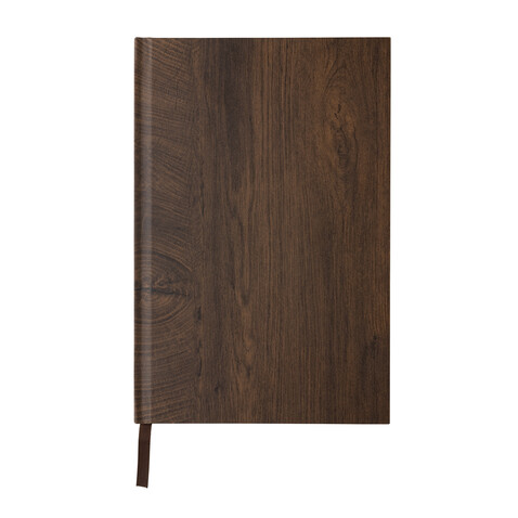 Kavana A5 Notizbuch mit Holz-Print dunkelbraun bedrucken, Art.-Nr. P774.369