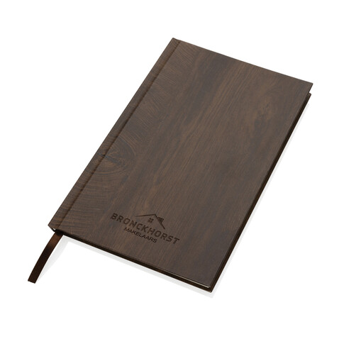 Kavana A5 Notizbuch mit Holz-Print dunkelbraun bedrucken, Art.-Nr. P774.369