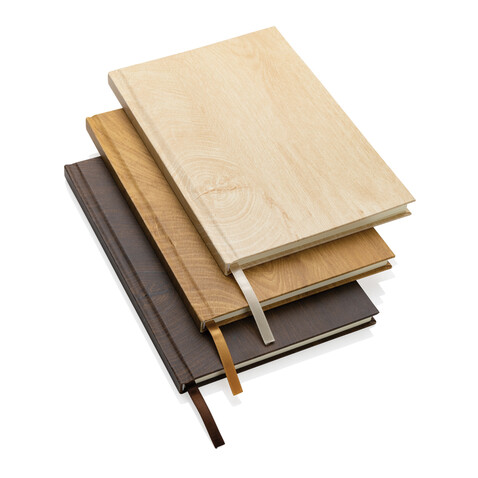 Kavana A5 Notizbuch mit Holz-Print dunkelbraun bedrucken, Art.-Nr. P774.369