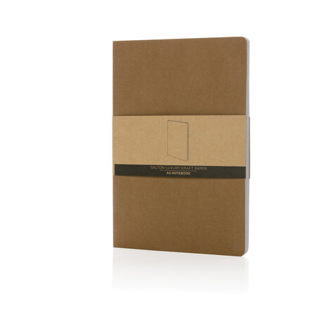 Salton Luxus Kraftpapier Notizbuch A5 braun bedrucken, Art.-Nr. P774.489