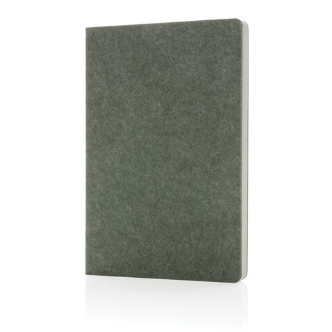 Phrase GRS-zertifiziertes A5-Notizbuch aus recyceltem Filz grün bedrucken, Art.-Nr. P774.527 Phrase GRS-zertifiziertes A5-Notizbuch aus recyceltem Filz grün bedrucken, Art.-Nr. P774.527