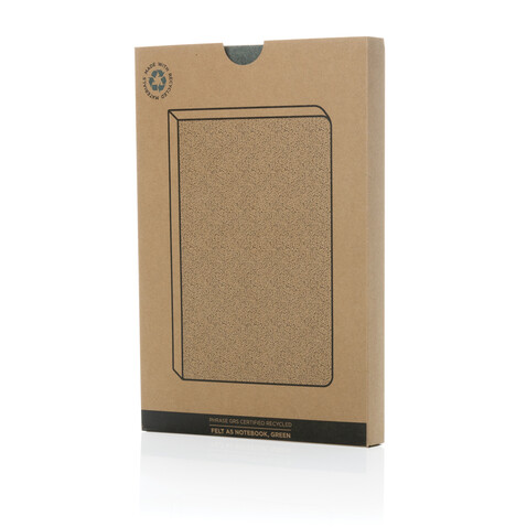 Phrase GRS-zertifiziertes A5-Notizbuch aus recyceltem Filz grün bedrucken, Art.-Nr. P774.527 Phrase GRS-zertifiziertes A5-Notizbuch aus recyceltem Filz grün bedrucken, Art.-Nr. P774.527