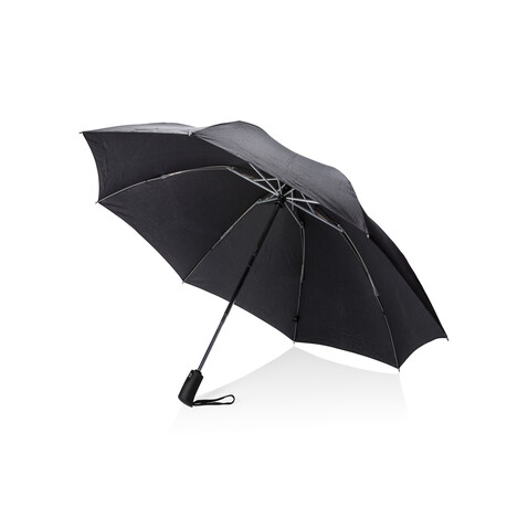 Swiss Peak AWARE™ 23" faltbarer umgekehrter Regenschirm schwarz bedrucken, Art.-Nr. P850.461 Swiss Peak AWARE™ 23" faltbarer umgekehrter Regenschirm schwarz bedrucken, Art.-Nr. P850.461