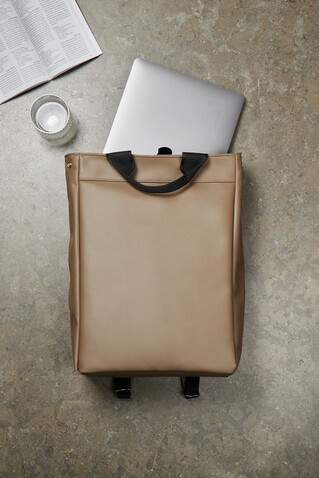 VINGA Bermond Rucksack aus RCS recyceltem PU braun bedrucken, Art.-Nr. V703009 VINGA Bermond Rucksack aus RCS recyceltem PU braun bedrucken, Art.-Nr. V703009
