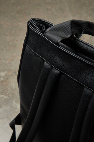 VINGA Bermond Rucksack aus RCS recyceltem PU schwarz bedrucken, Art.-Nr. V703001