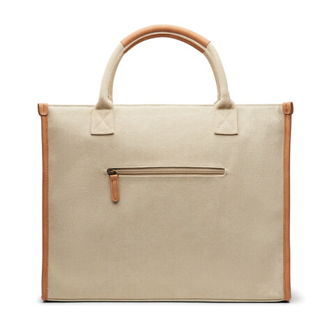 VINGA Bosler Büro-Tasche aus RCS recyceltem Canvas beige bedrucken, Art.-Nr. V762009 VINGA Bosler Büro-Tasche aus RCS recyceltem Canvas beige bedrucken, Art.-Nr. V762009