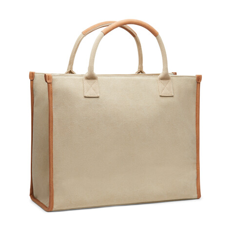VINGA Bosler Büro-Tasche aus RCS recyceltem Canvas beige bedrucken, Art.-Nr. V762009 VINGA Bosler Büro-Tasche aus RCS recyceltem Canvas beige bedrucken, Art.-Nr. V762009