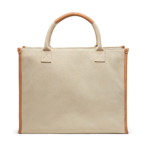 VINGA Bosler Büro-Tasche aus RCS recyceltem Canvas beige bedrucken, Art.-Nr. V762009 VINGA Bosler Büro-Tasche aus RCS recyceltem Canvas beige bedrucken, Art.-Nr. V762009