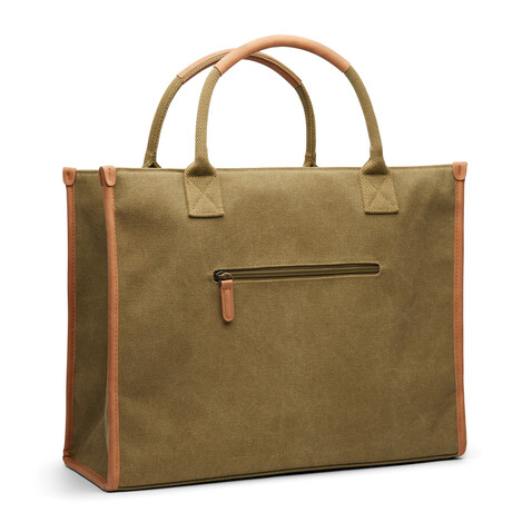 VINGA Bosler Büro-Tasche aus RCS recyceltem Canvas grün bedrucken, Art.-Nr. V762007 VINGA Bosler Büro-Tasche aus RCS recyceltem Canvas grün bedrucken, Art.-Nr. V762007