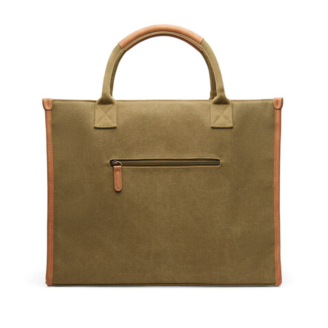 VINGA Bosler Büro-Tasche aus RCS recyceltem Canvas grün bedrucken, Art.-Nr. V762007 VINGA Bosler Büro-Tasche aus RCS recyceltem Canvas grün bedrucken, Art.-Nr. V762007