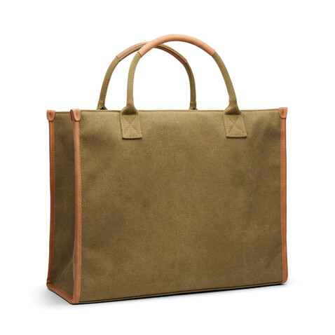 VINGA Bosler Büro-Tasche aus RCS recyceltem Canvas grün bedrucken, Art.-Nr. V762007 VINGA Bosler Büro-Tasche aus RCS recyceltem Canvas grün bedrucken, Art.-Nr. V762007