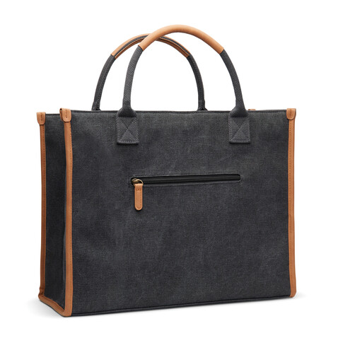 VINGA Bosler Büro-Tasche aus RCS recyceltem Canvas schwarz bedrucken, Art.-Nr. V762001