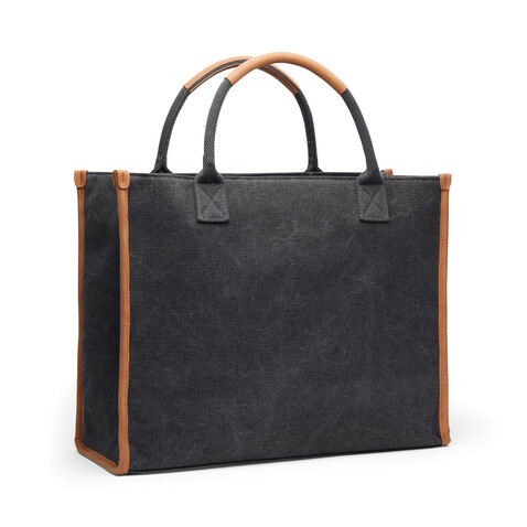 VINGA Bosler Büro-Tasche aus RCS recyceltem Canvas schwarz bedrucken, Art.-Nr. V762001