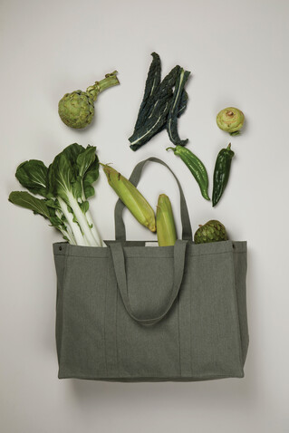 VINGA Hilo AWARE™ Maxi-Tasche aus recyceltem Canvas grün bedrucken, Art.-Nr. V762017
