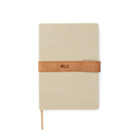 VINGA Bosler Notizbuch aus RCS recyceltem Papier beige bedrucken, Art.-Nr. V773309 VINGA Bosler Notizbuch aus RCS recyceltem Papier beige bedrucken, Art.-Nr. V773309