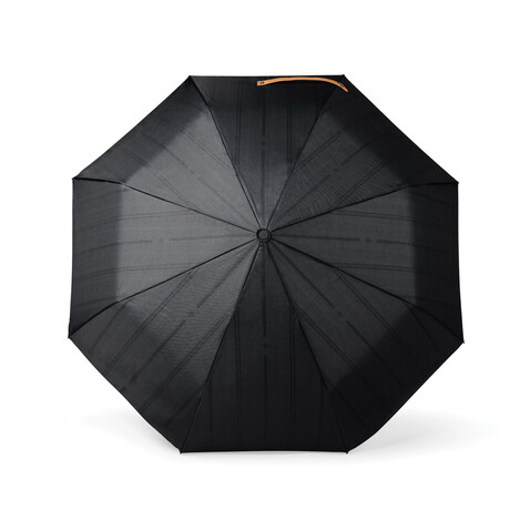 VINGA Bosler AWARE™ 21" faltbarer Schirm aus recyceltem PET schwarz bedrucken, Art.-Nr. V850011