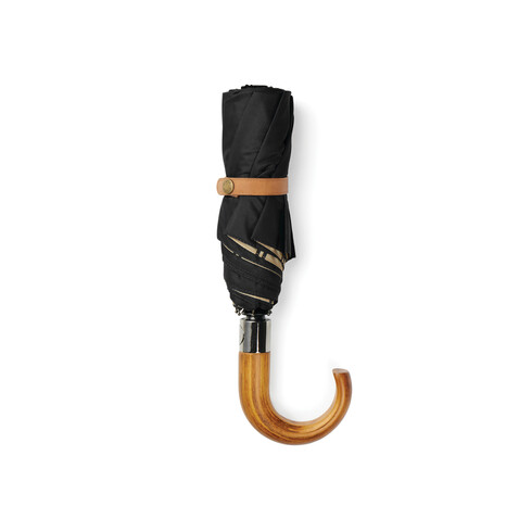 VINGA Bosler AWARE™ 21" faltbarer Schirm aus recyceltem PET schwarz bedrucken, Art.-Nr. V850011