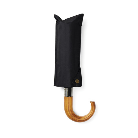 VINGA Bosler AWARE™ 21" faltbarer Schirm aus recyceltem PET schwarz bedrucken, Art.-Nr. V850011