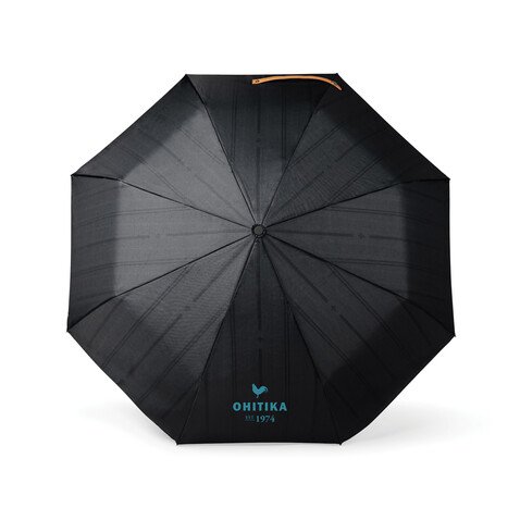 VINGA Bosler AWARE™ 21" faltbarer Schirm aus recyceltem PET schwarz bedrucken, Art.-Nr. V850011