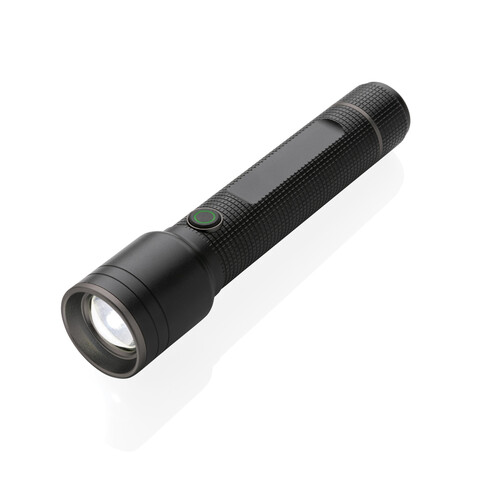 Große Gear X Taschenlampe aus RCS recycelt. Alu mit USB-Akku schwarz bedrucken, Art.-Nr. P513.921 Große Gear X Taschenlampe aus RCS recycelt. Alu mit USB-Akku schwarz bedrucken, Art.-Nr. P513.921