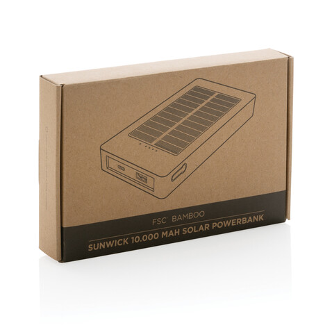 Sunwick 10.000mah Bambus Solar Powerbank braun bedrucken, Art.-Nr. P322.399 Sunwick 10.000mah Bambus Solar Powerbank braun bedrucken, Art.-Nr. P322.399