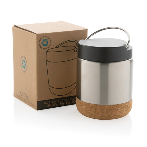 Savory Lebensmittelflasche aus RCS recycelt. Stainless-Steel silber bedrucken, Art.-Nr. P435.302 Savory Lebensmittelflasche aus RCS recycelt. Stainless-Steel silber bedrucken, Art.-Nr. P435.302