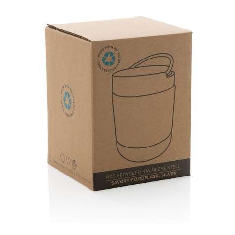 Savory Lebensmittelflasche aus RCS recycelt. Stainless-Steel silber bedrucken, Art.-Nr. P435.302 Savory Lebensmittelflasche aus RCS recycelt. Stainless-Steel silber bedrucken, Art.-Nr. P435.302