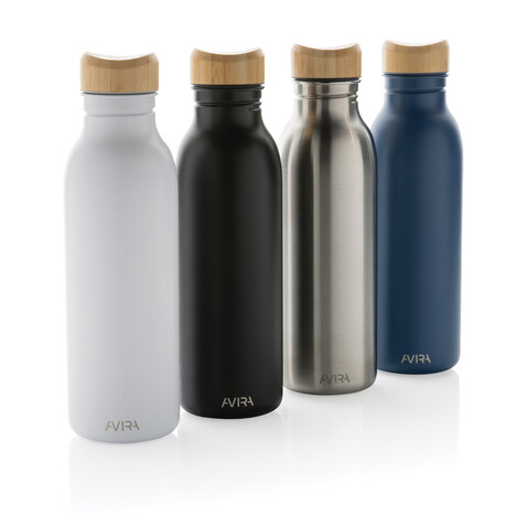 Avira Alcor 600ml Wasserflasche aus RCS rec. Stainless-Steel navy blau bedrucken, Art.-Nr. P438.065 Avira Alcor 600ml Wasserflasche aus RCS rec. Stainless-Steel navy blau bedrucken, Art.-Nr. P438.065