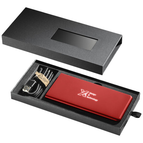 SCX.design P15 5000 mAh Powerbank mit Leuchtlogo, Mid red bedrucken, Art.-Nr. 2PX01621