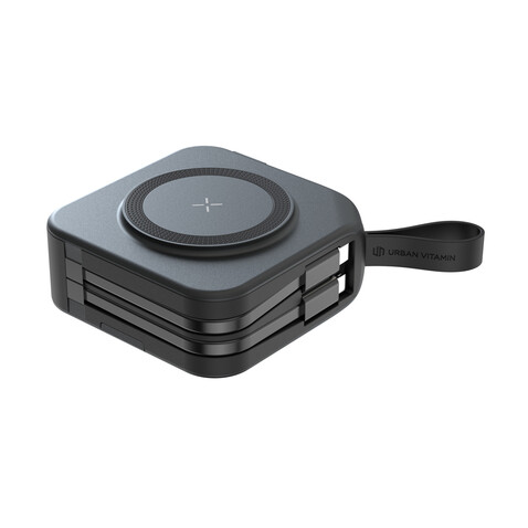 Urban Vitamin Saratoga 5-in-1 universal Charger schwarz bedrucken, Art.-Nr. P301.951
